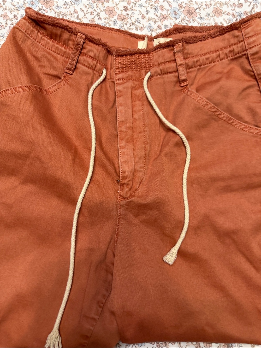 Anthropologie Chino Cropped Pants in Rust
